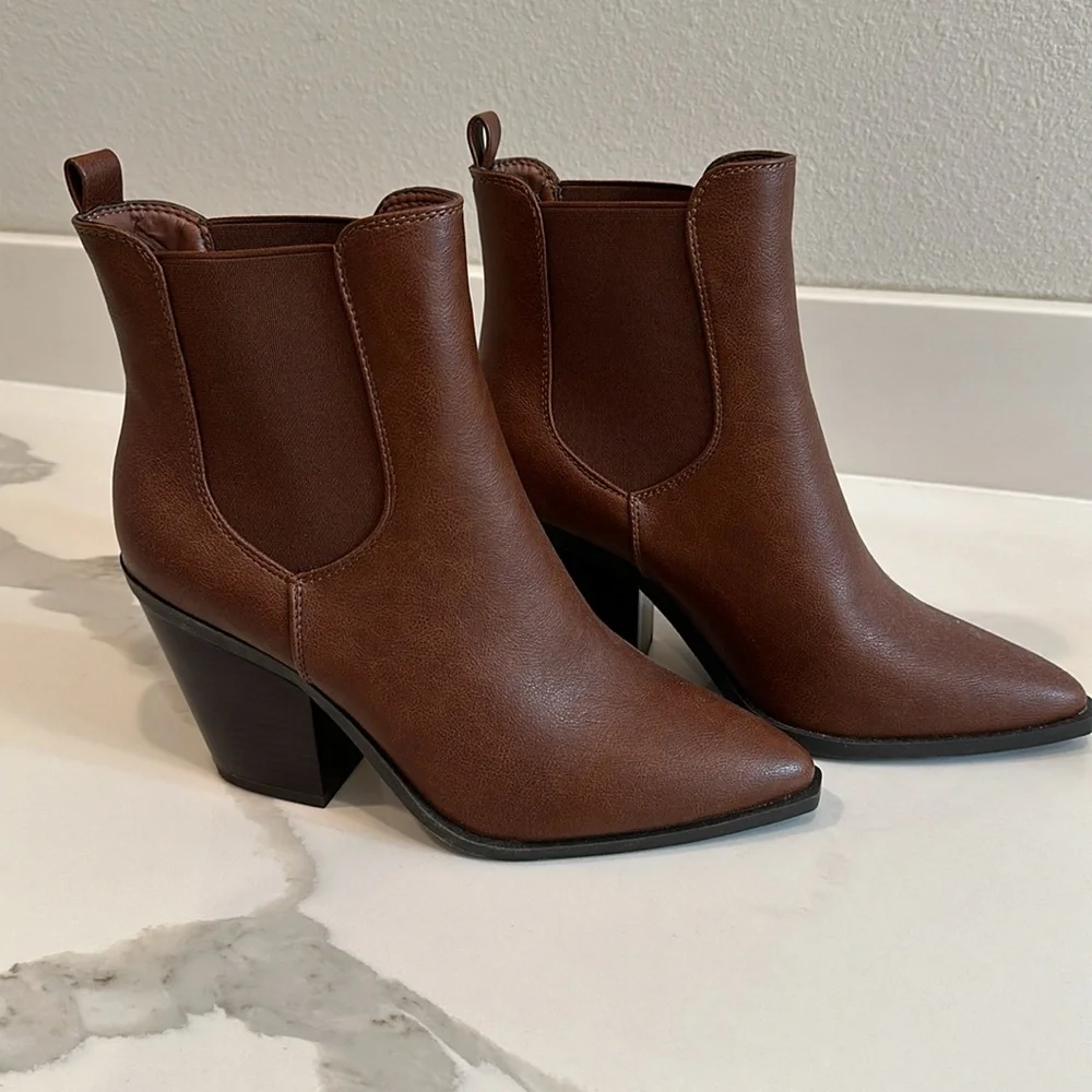 Bamboo Ankle Boots Brown Size 10 - Picture 2 of 6
